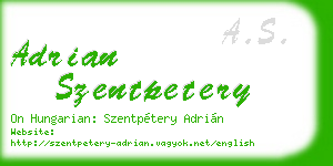 adrian szentpetery business card